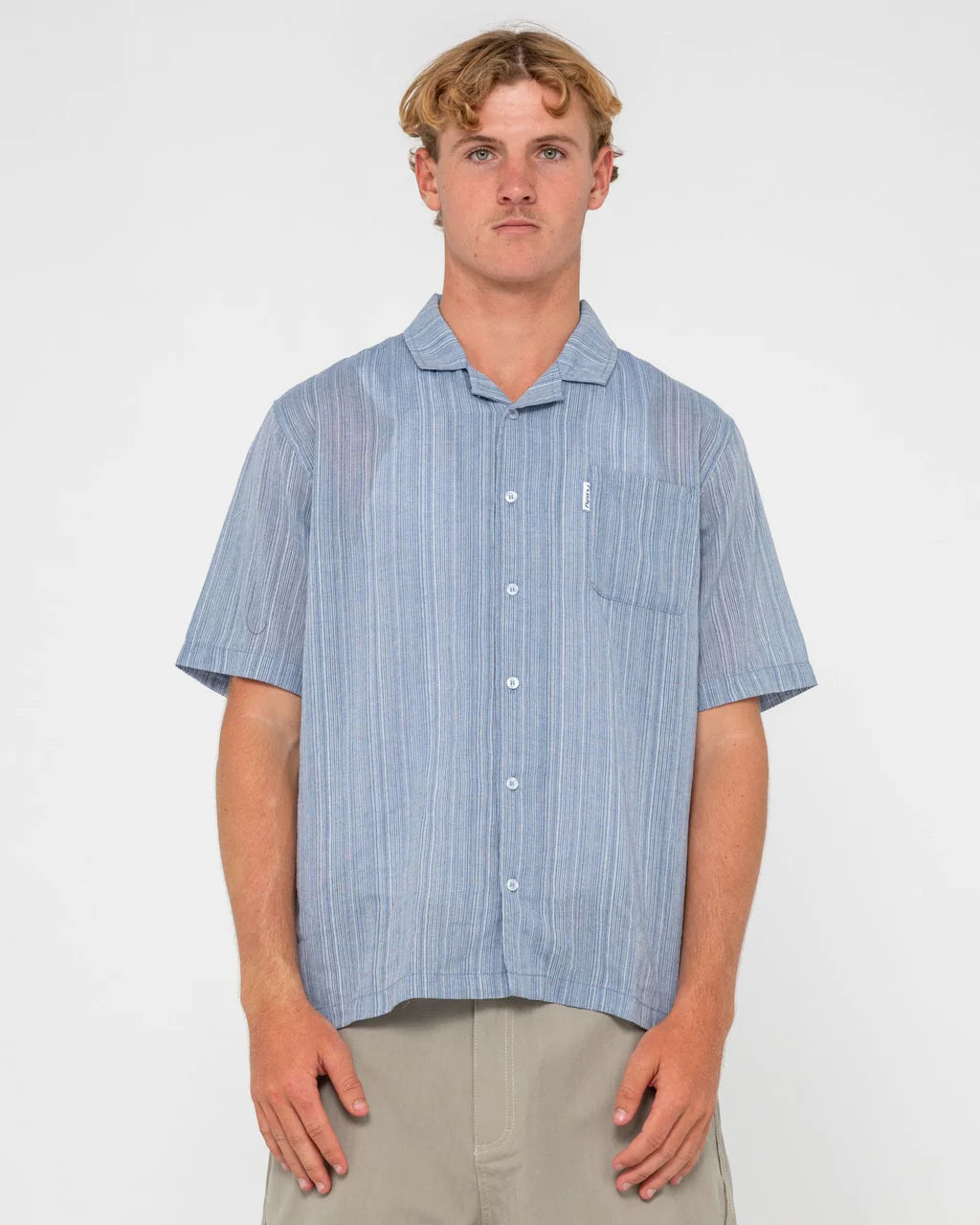 Canseco Cuban S/S Shirt Smoke Blue