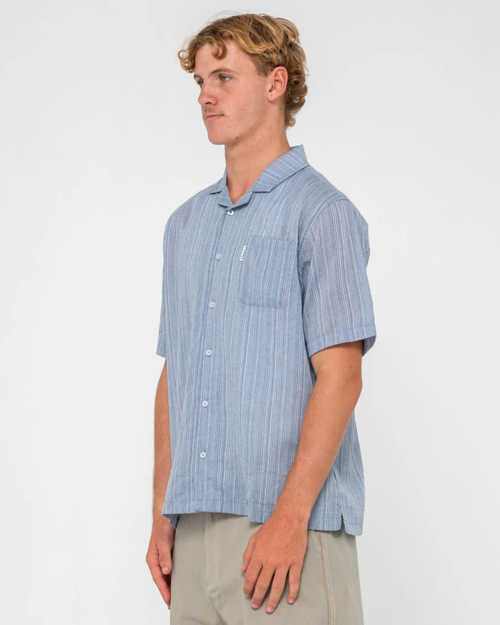 Canseco Cuban S/S Shirt Smoke Blue