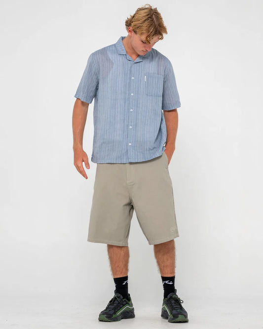 Canseco Cuban S/S Shirt Smoke Blue