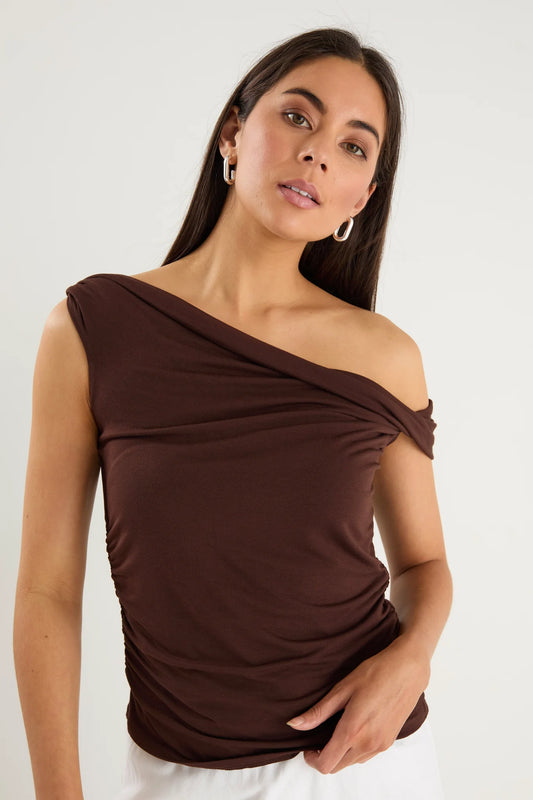 Nightlife Stretch  Multi Fit Top Chocolate