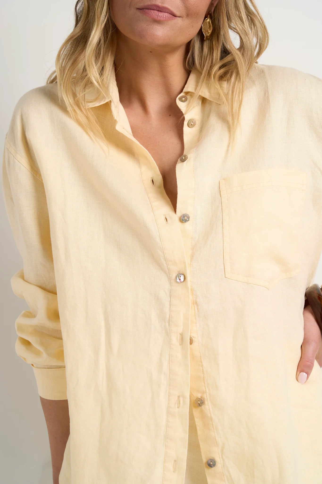 Optimum Linen Oversized Shirt Lemon