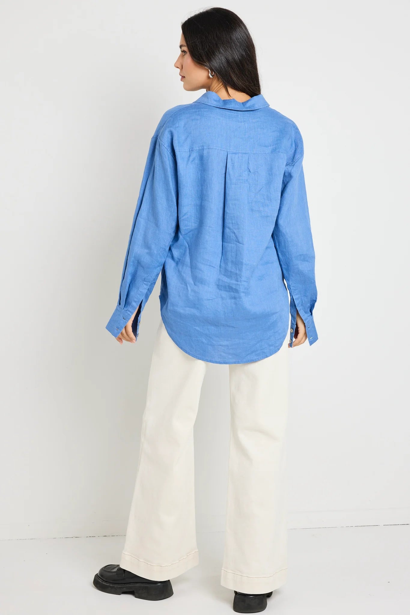 Optimum Linen Oversized Shirt True Blue