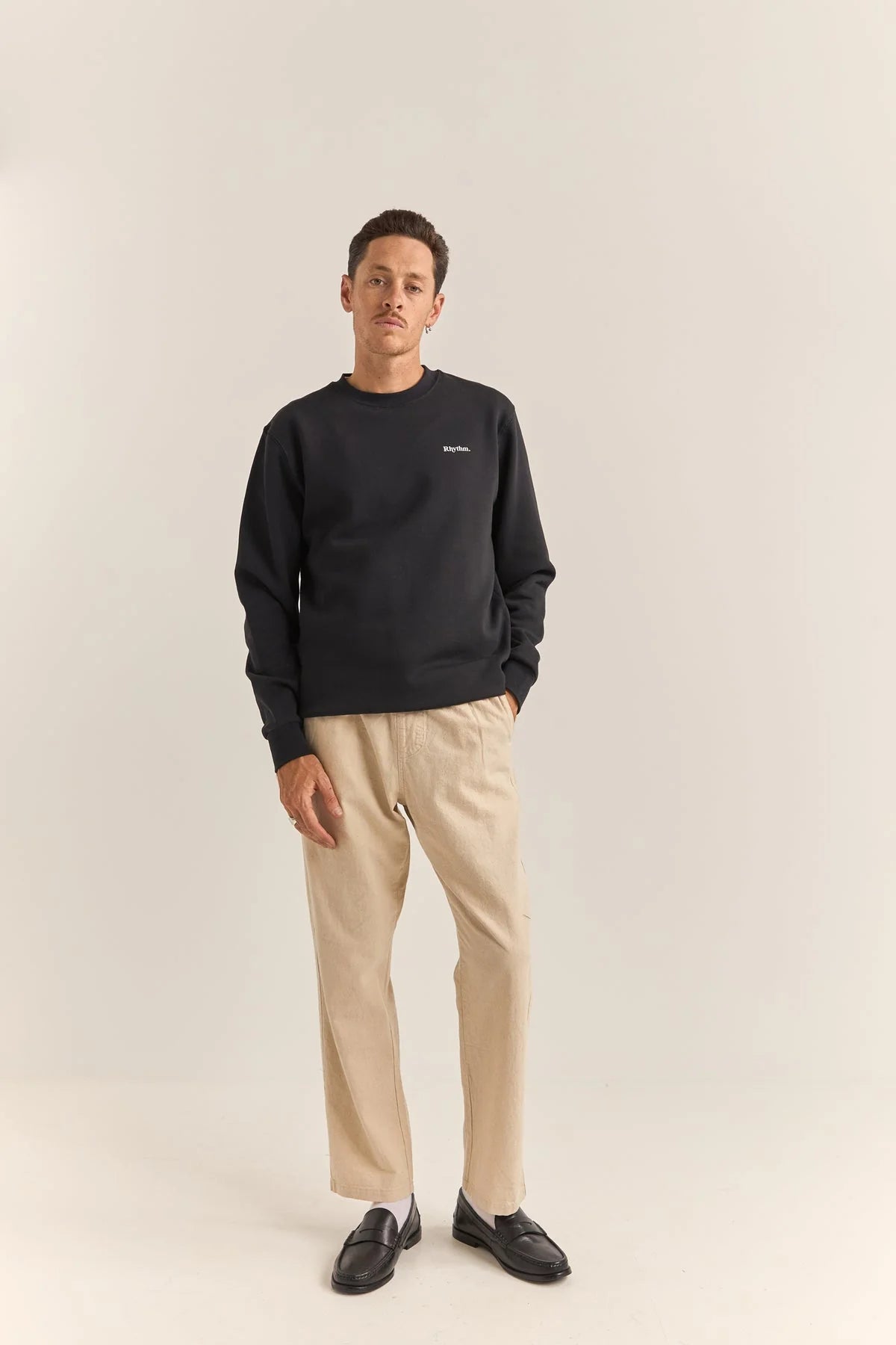 Brand Fleece Crew Grey Heather