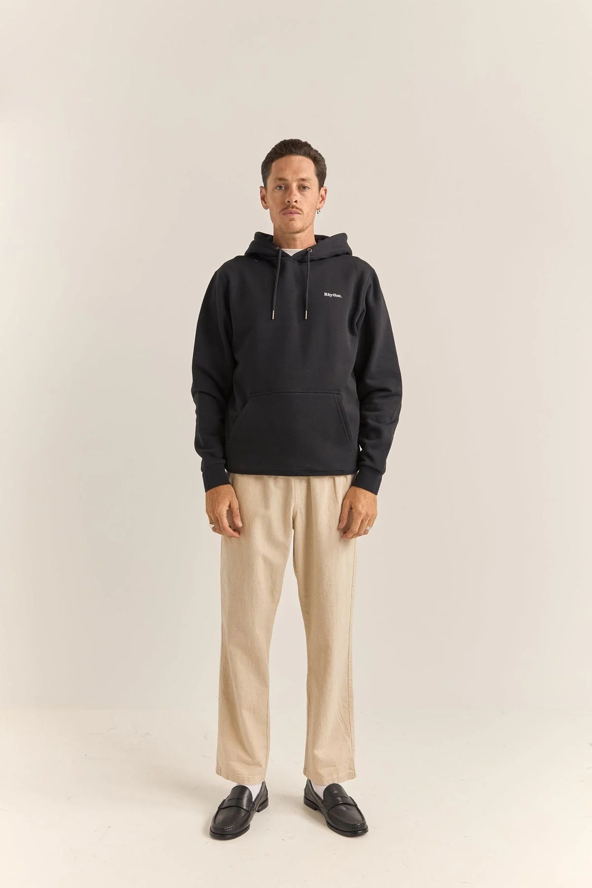 Brand Fleece Hood Black