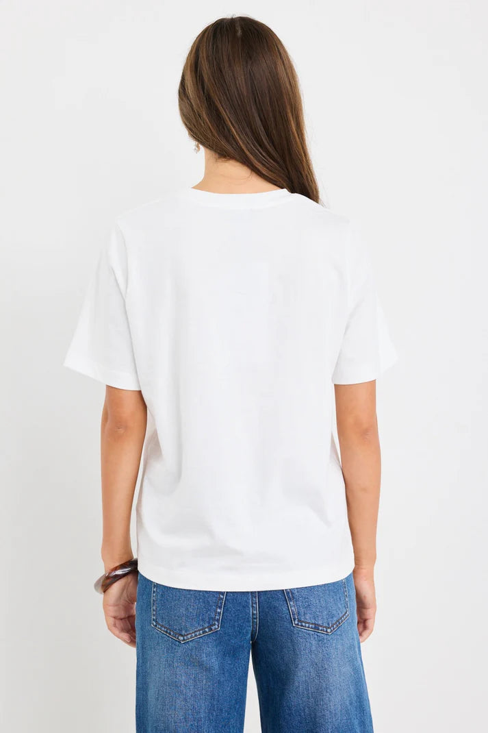 Paradise Ciao Print Ivory Boxy Tee