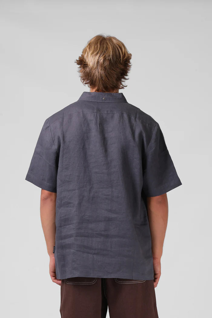 Linen S/S Shirt Grey