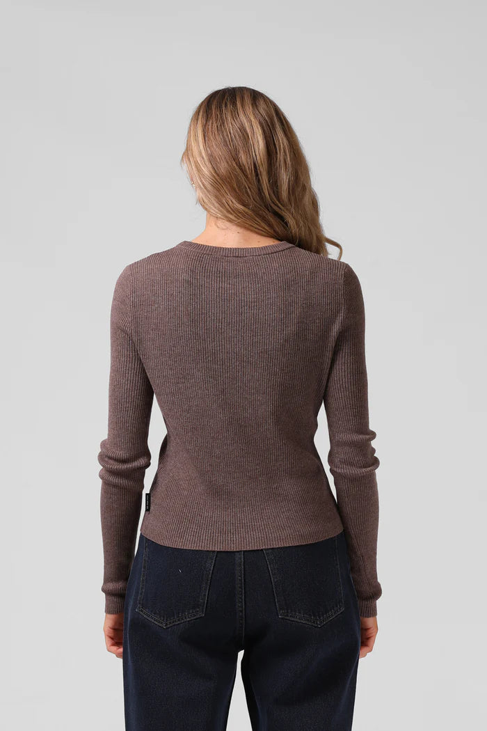 Knitted LS Brown Marle