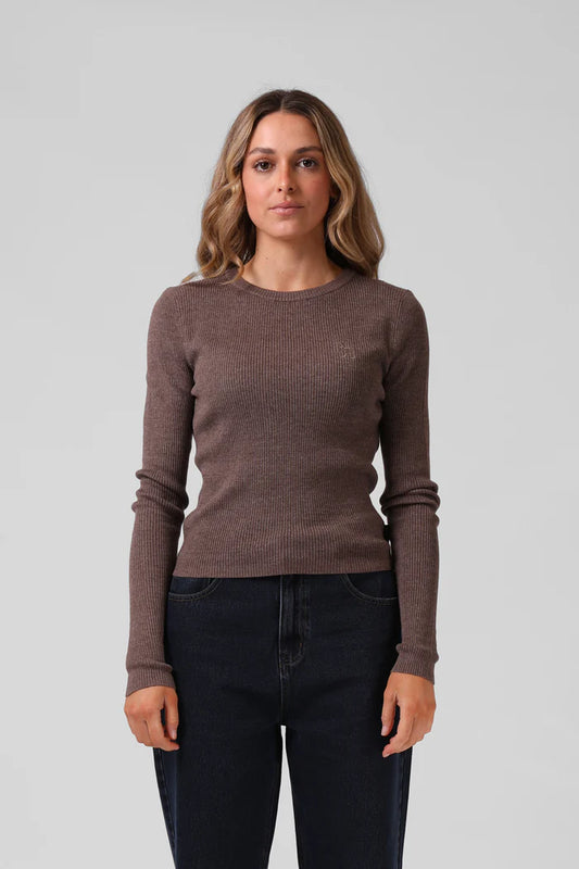 Knitted LS Brown Marle