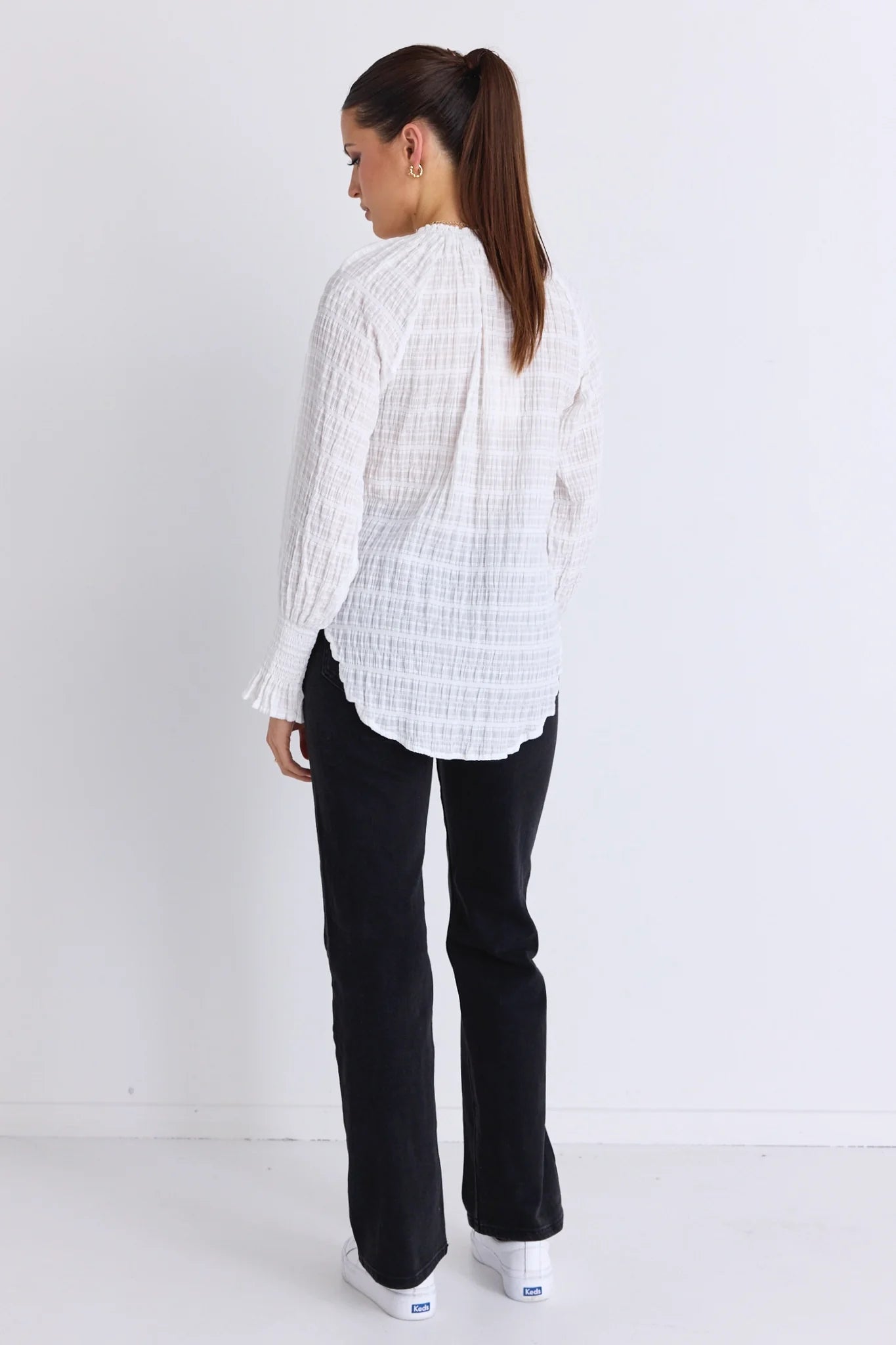 Sonnet Shirred Top White