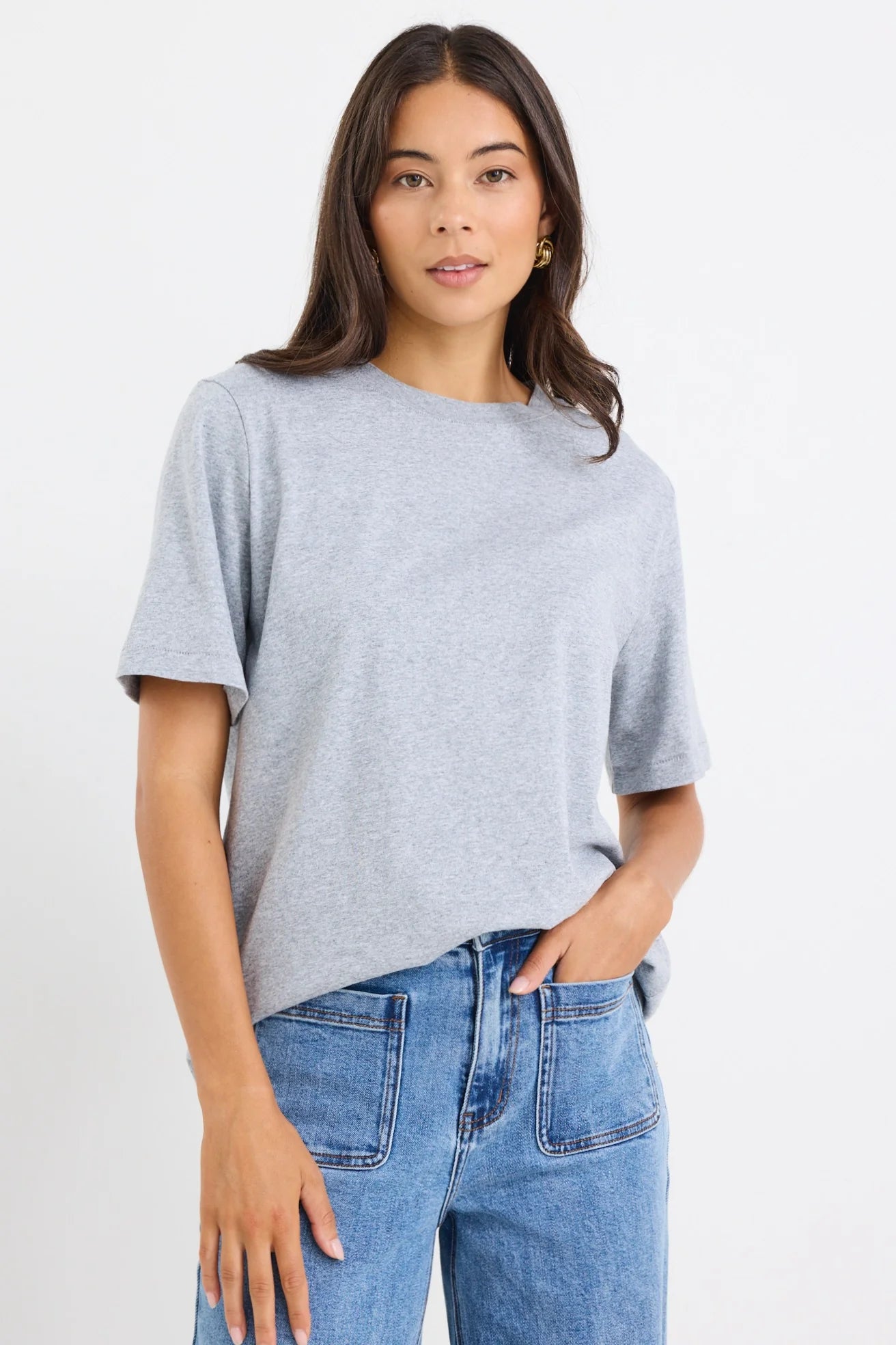 Street Grey Marl Boxy Tee