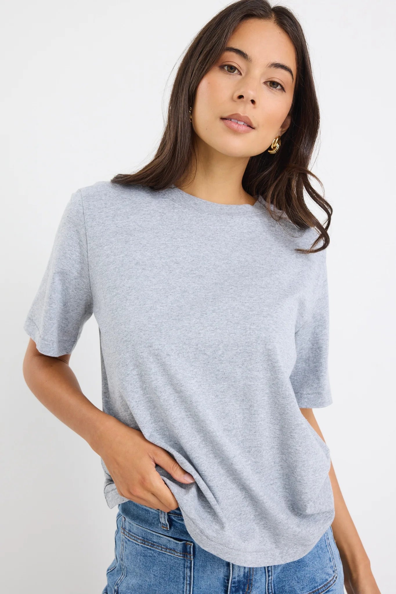 Street Grey Marl Boxy Tee