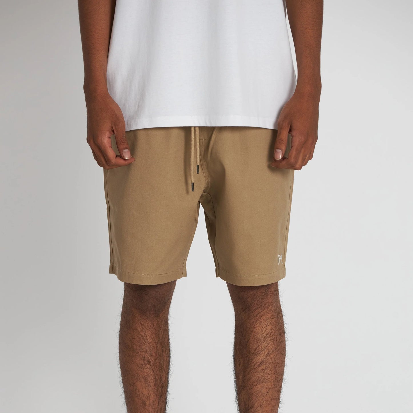 Scripted Stamp Walk Shorts Tan