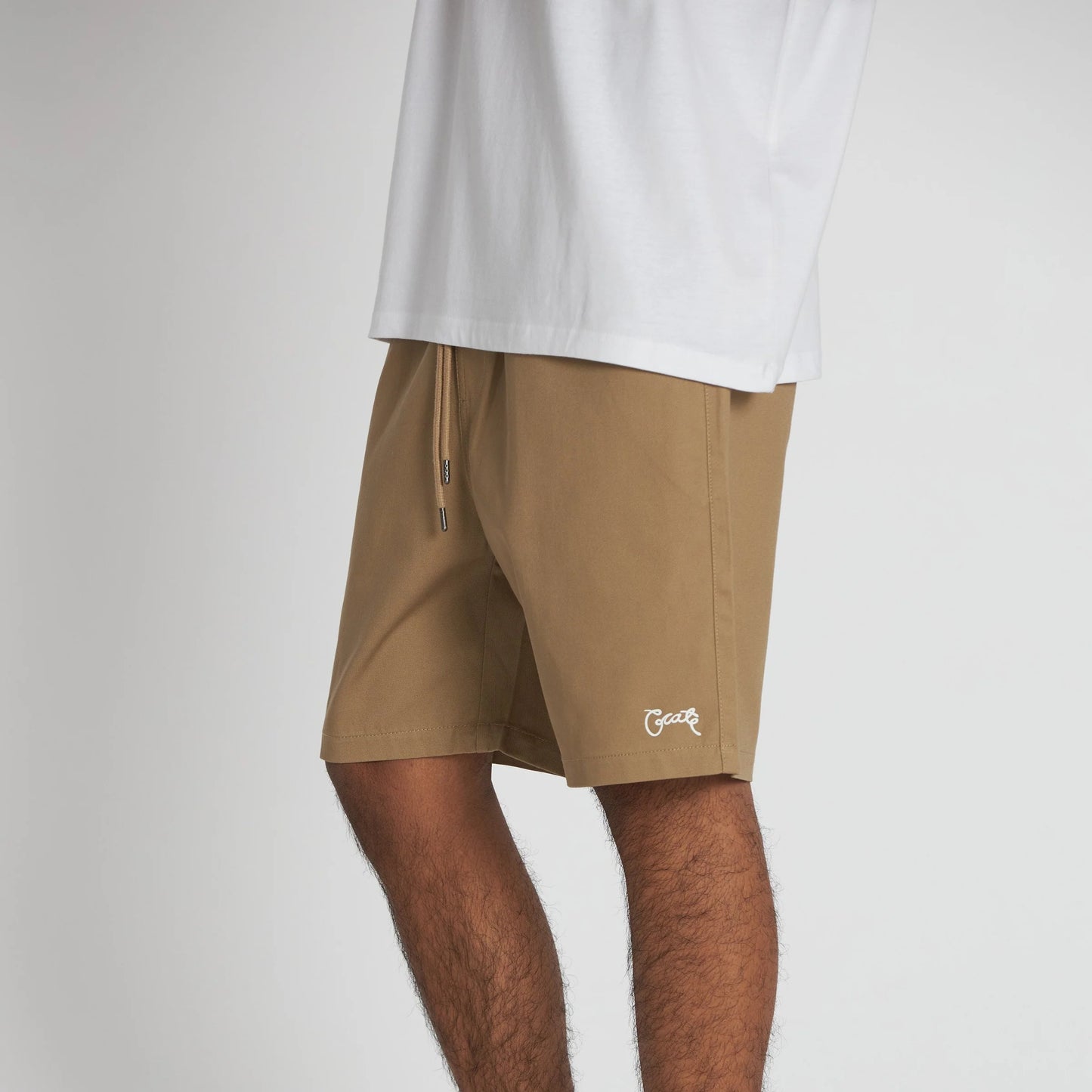 Scripted Stamp Walk Shorts Tan