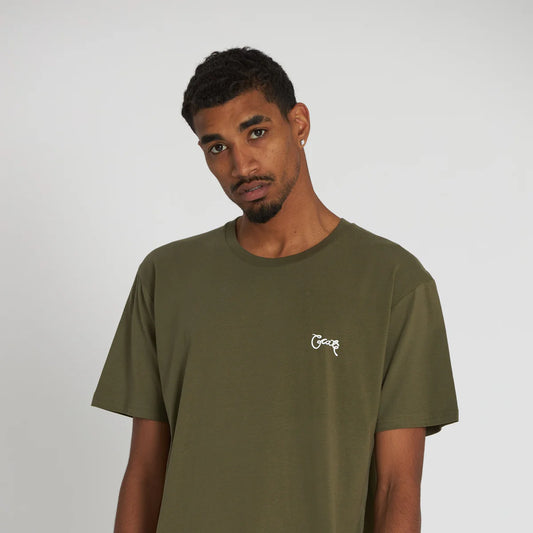 Stamp  Script Tee Khaki