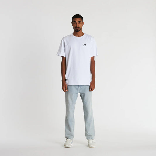 Stamp Script Tee White