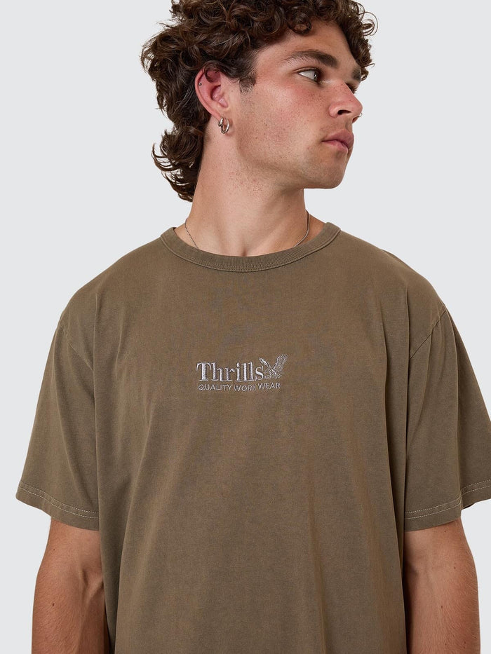 Thrills Workwear Embro Merch Tee Desert