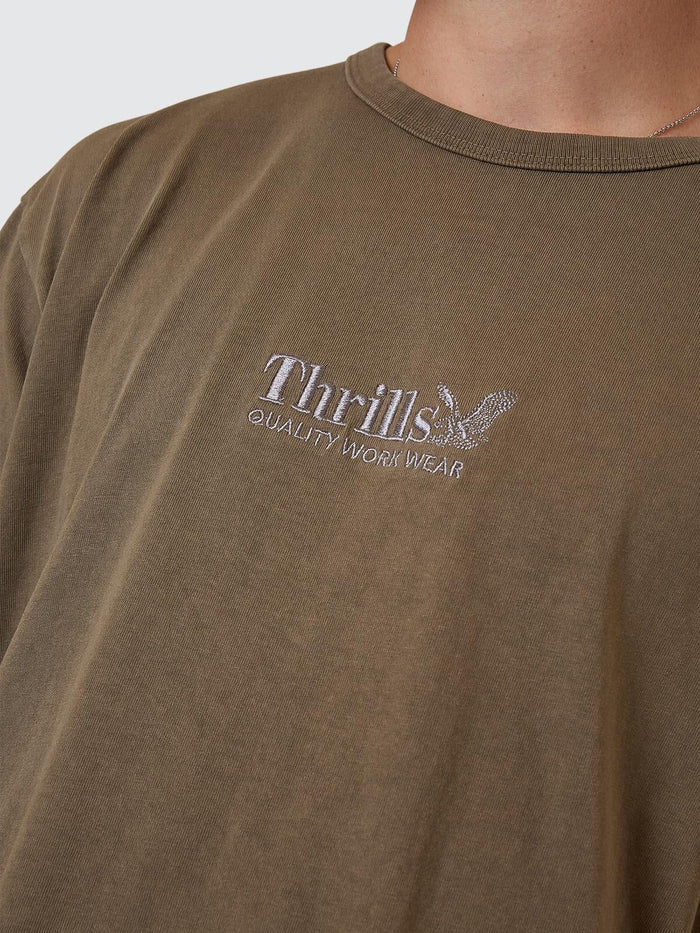 Thrills Workwear Embro Merch Tee Desert