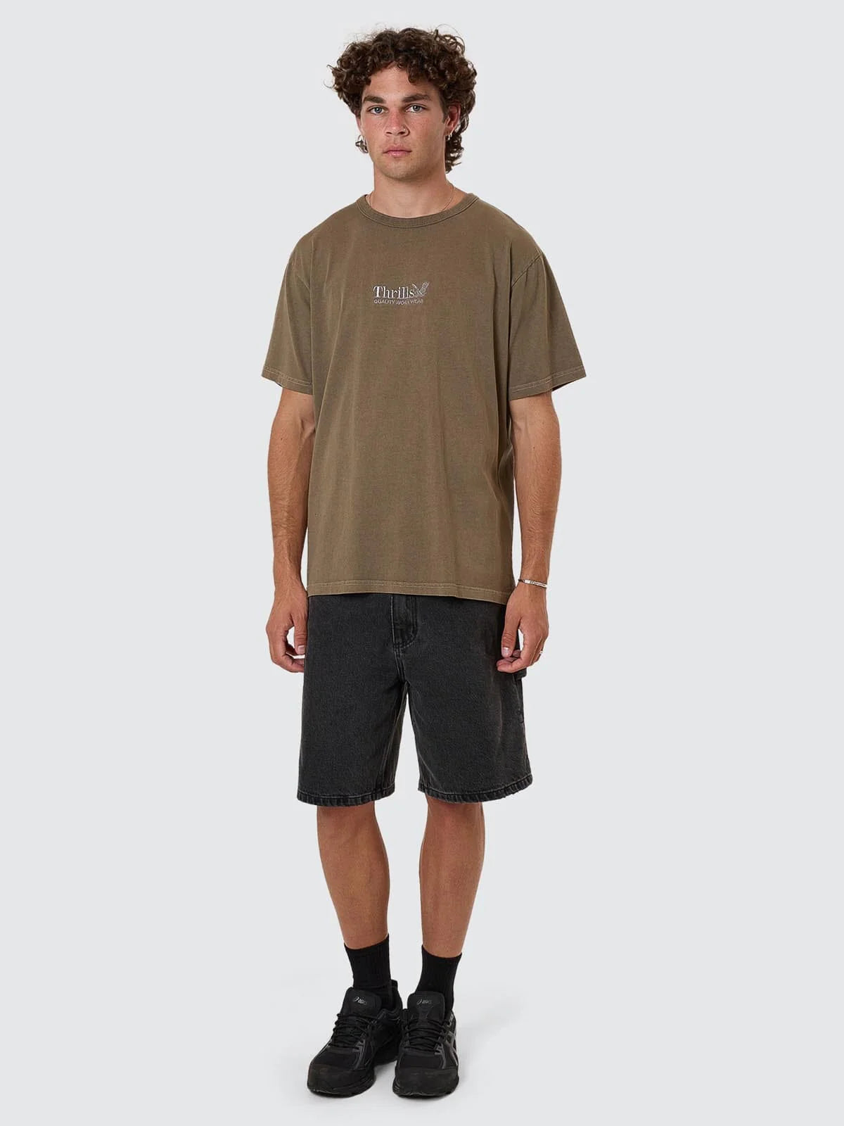 Thrills Workwear Embro Merch Tee Desert