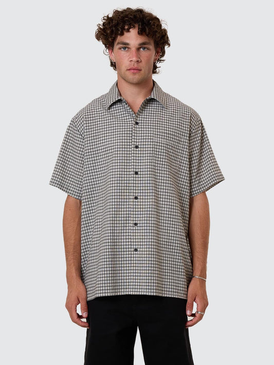 Thrills Union S/S Check Light Stone