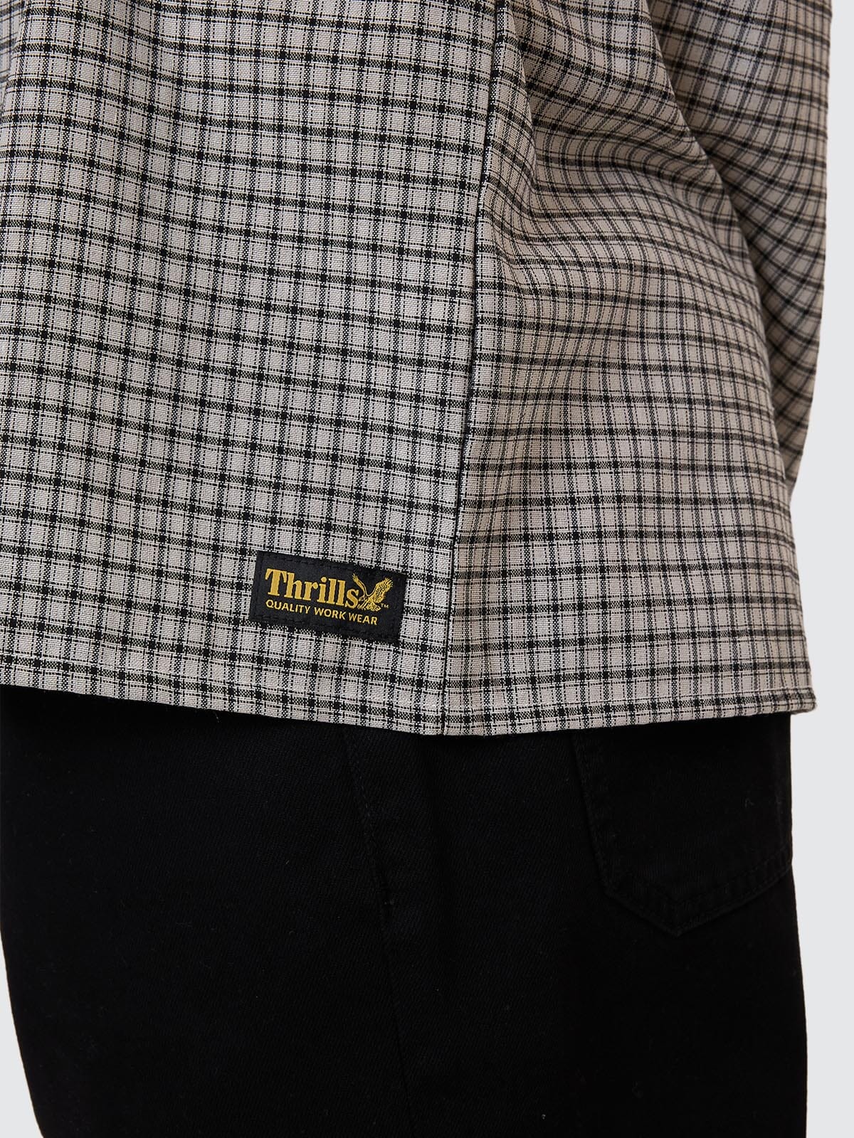 Thrills Union S/S Check Light Stone