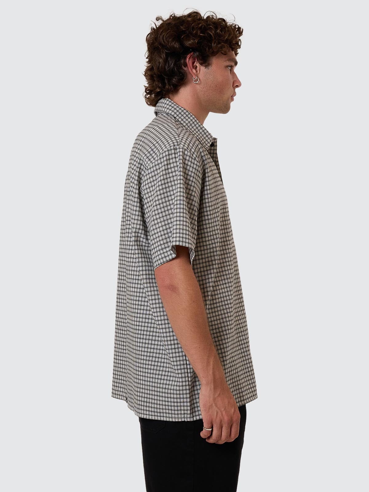 Thrills Union S/S Check Light Stone