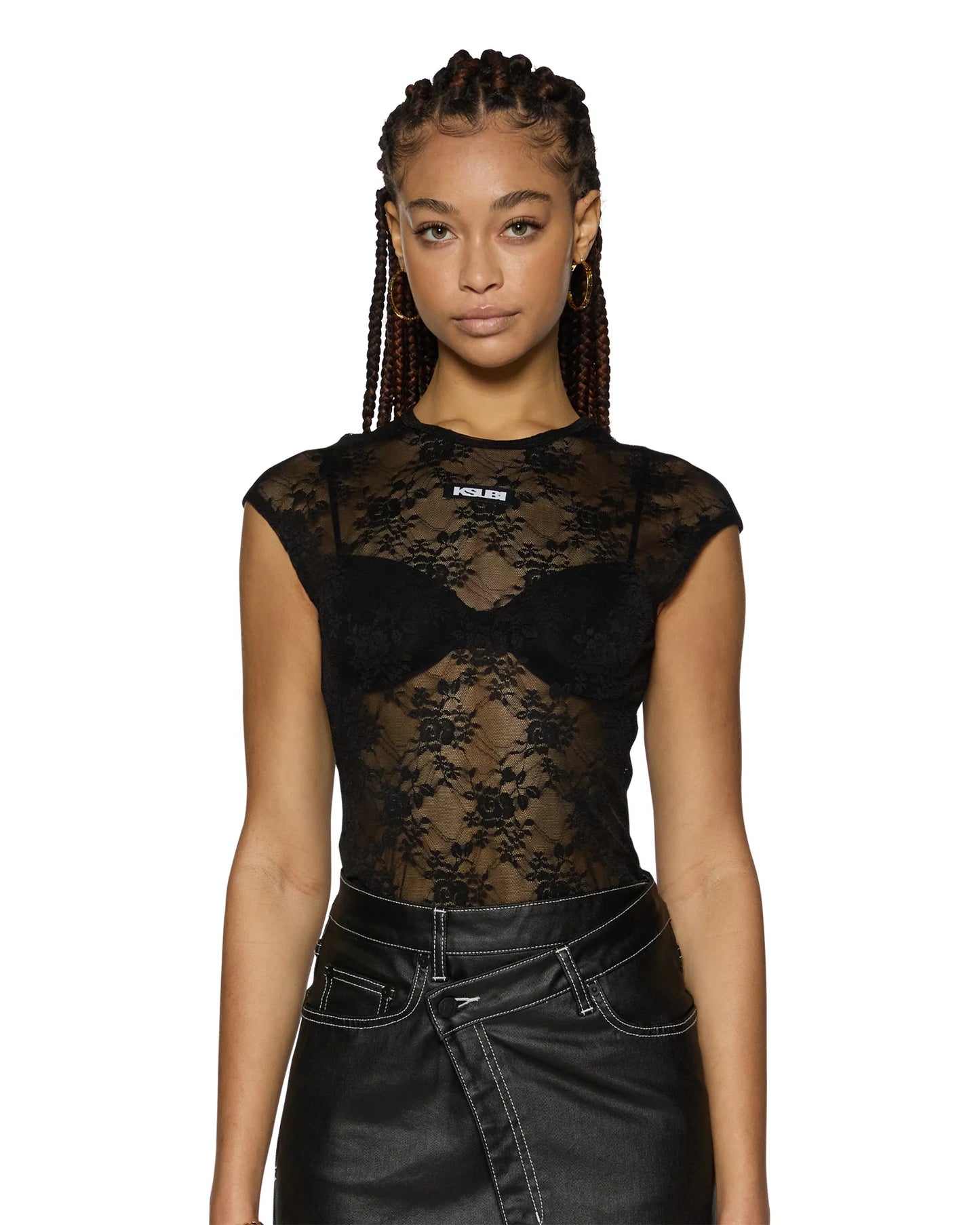 Slim Tee Black Lace