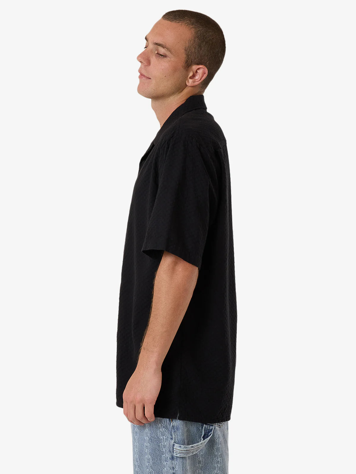 Distortion Bowling Shirt Black