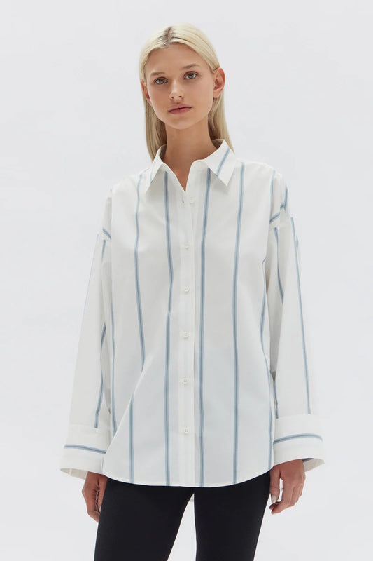 Tala Poplin Atlantic Shirt White/Stripe