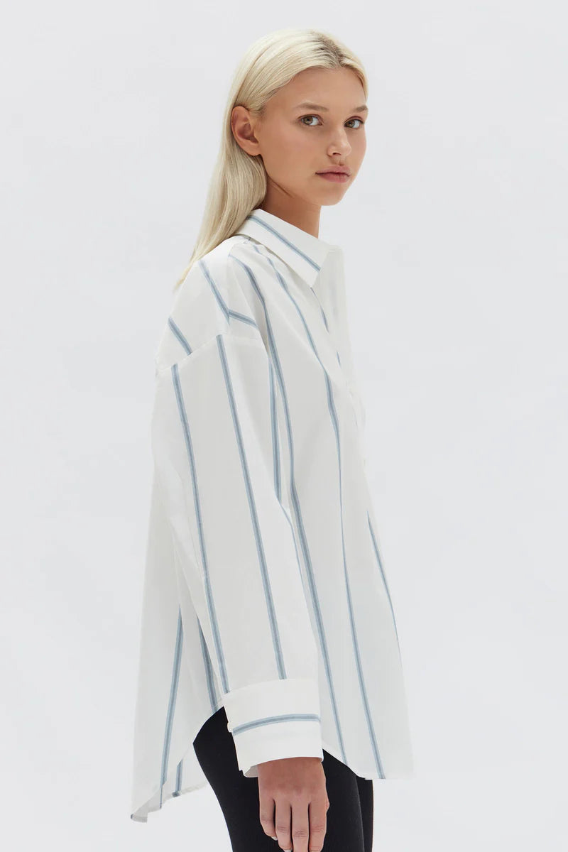 Tala Poplin Atlantic Shirt White/Stripe
