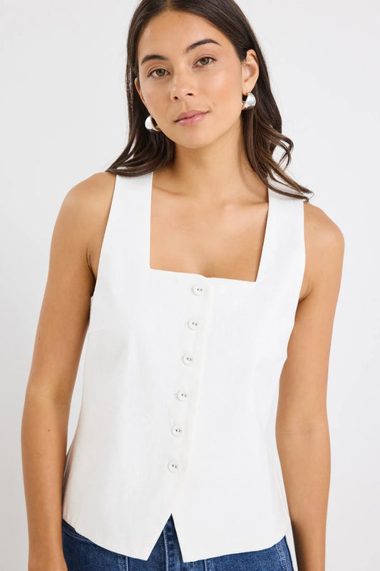 Viaduct Ivory Ramie Sleeveless Top