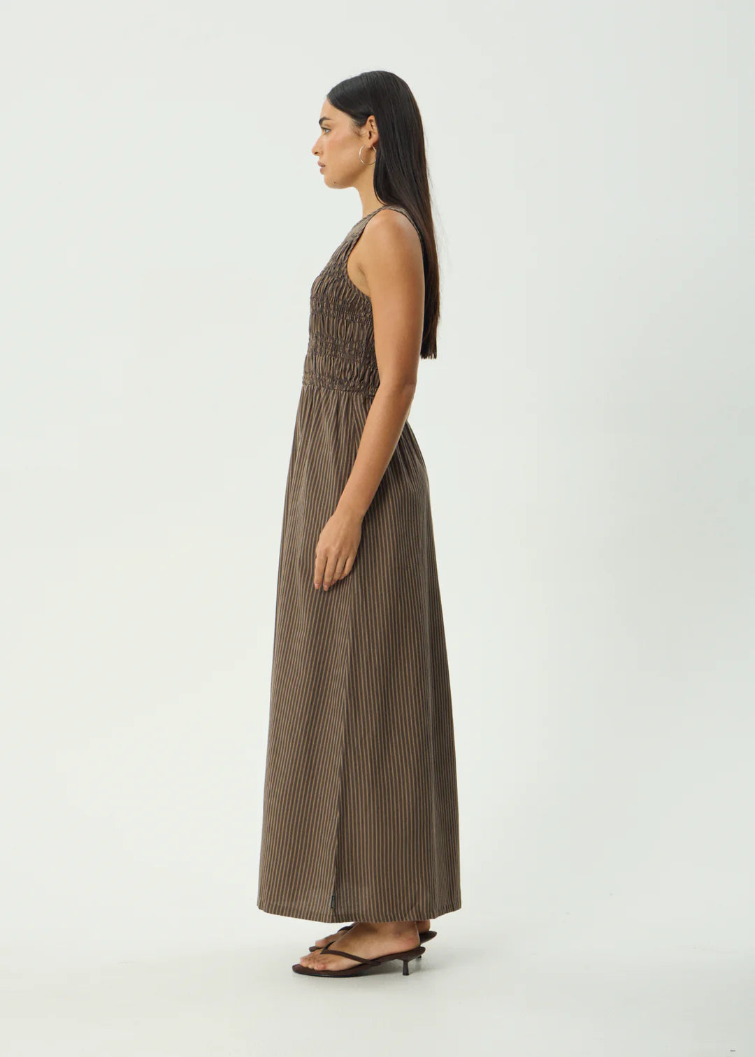 Cyrus Maxi Dress Coffee Stripe
