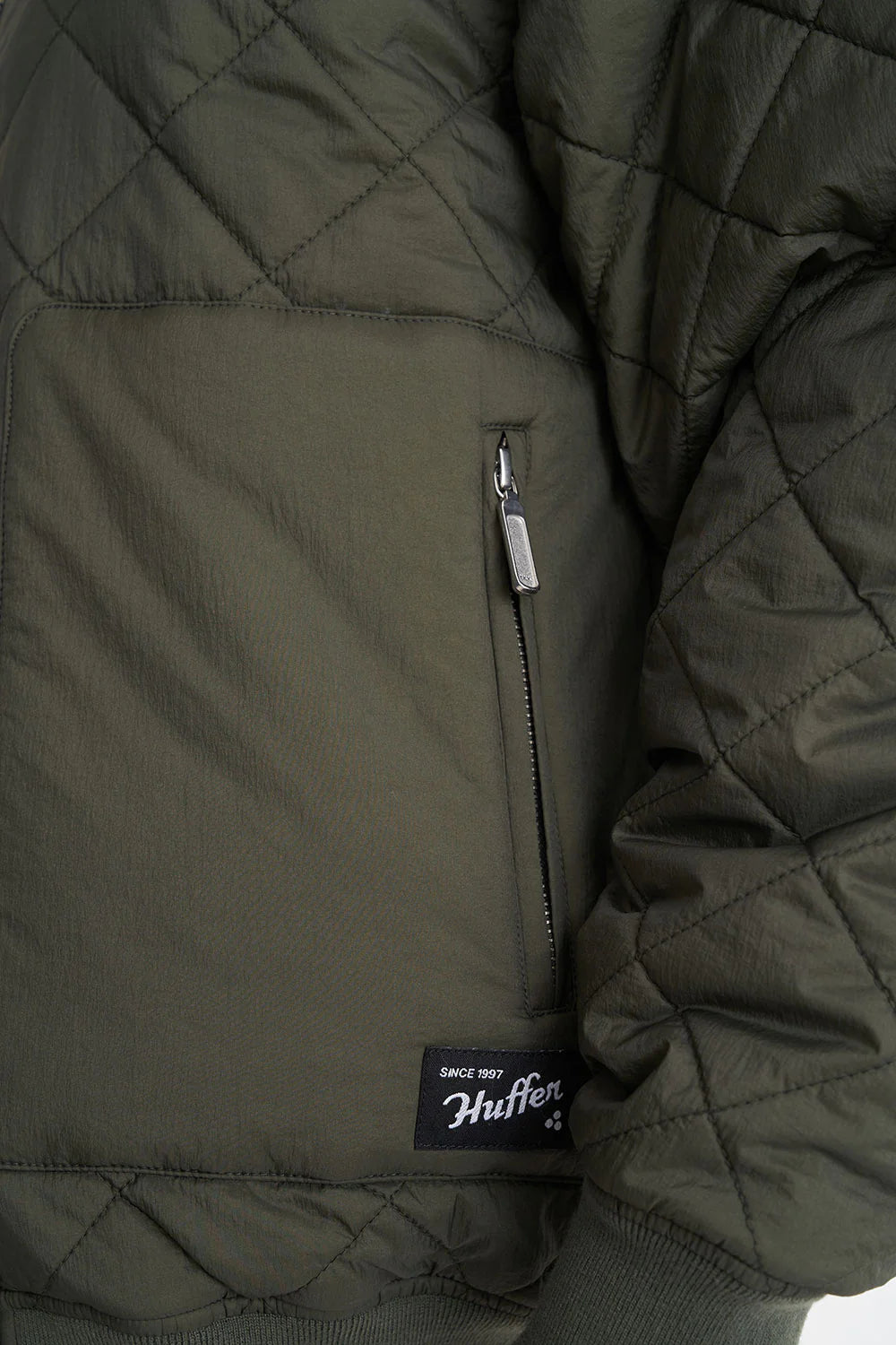 Quilted Longline Bomber  Cypress