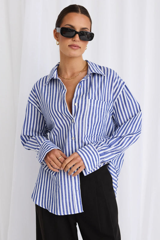 You Got This Stripe Shirt Blue