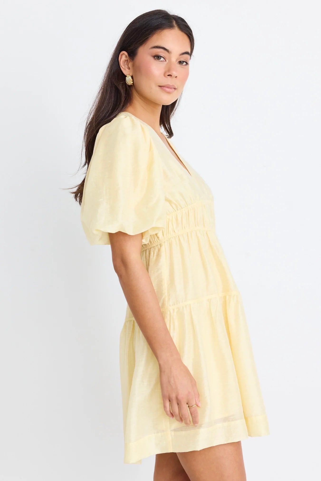 Axel Puff Sleeve Mini Dress Butter