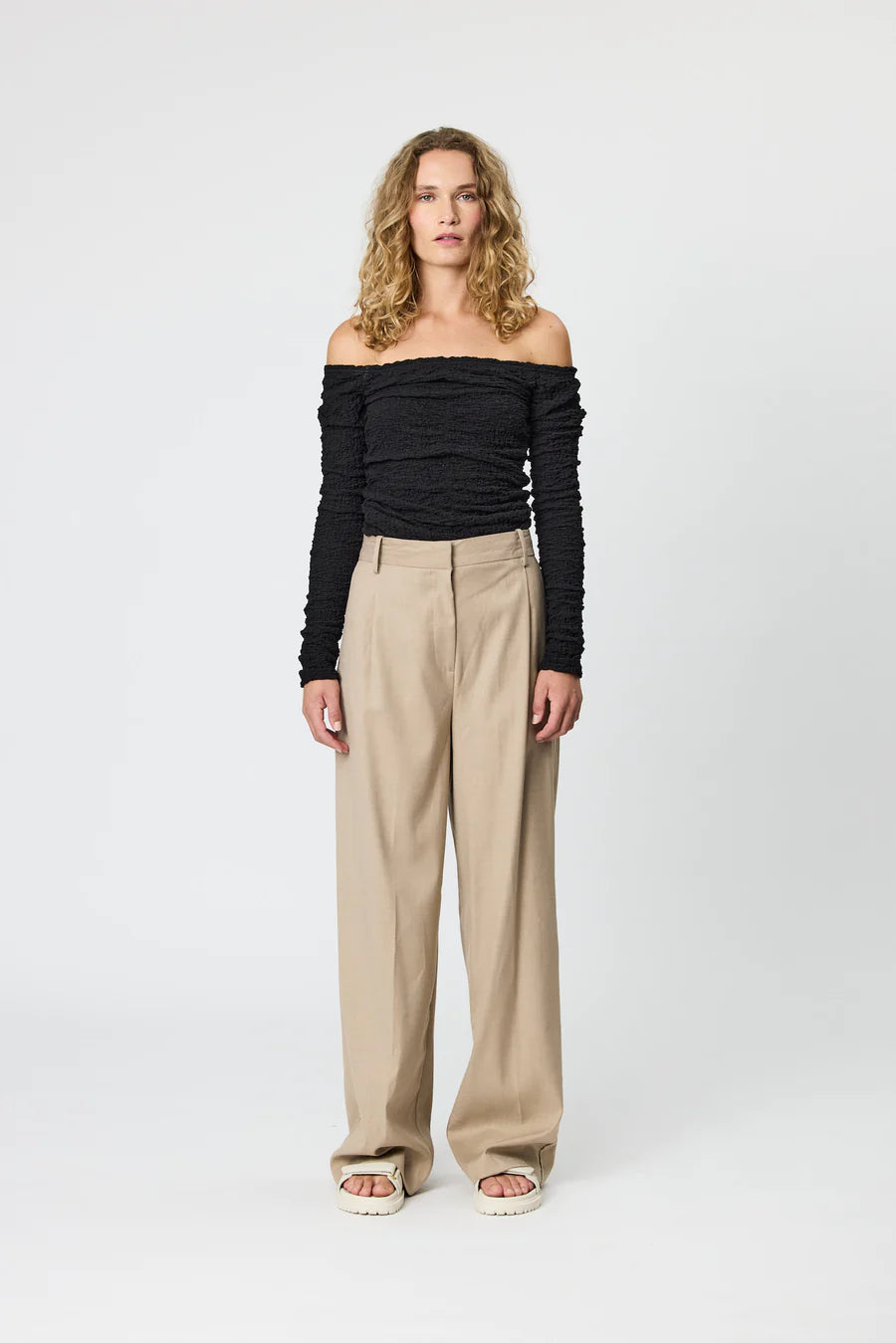 Evie Tailored Pants Oat