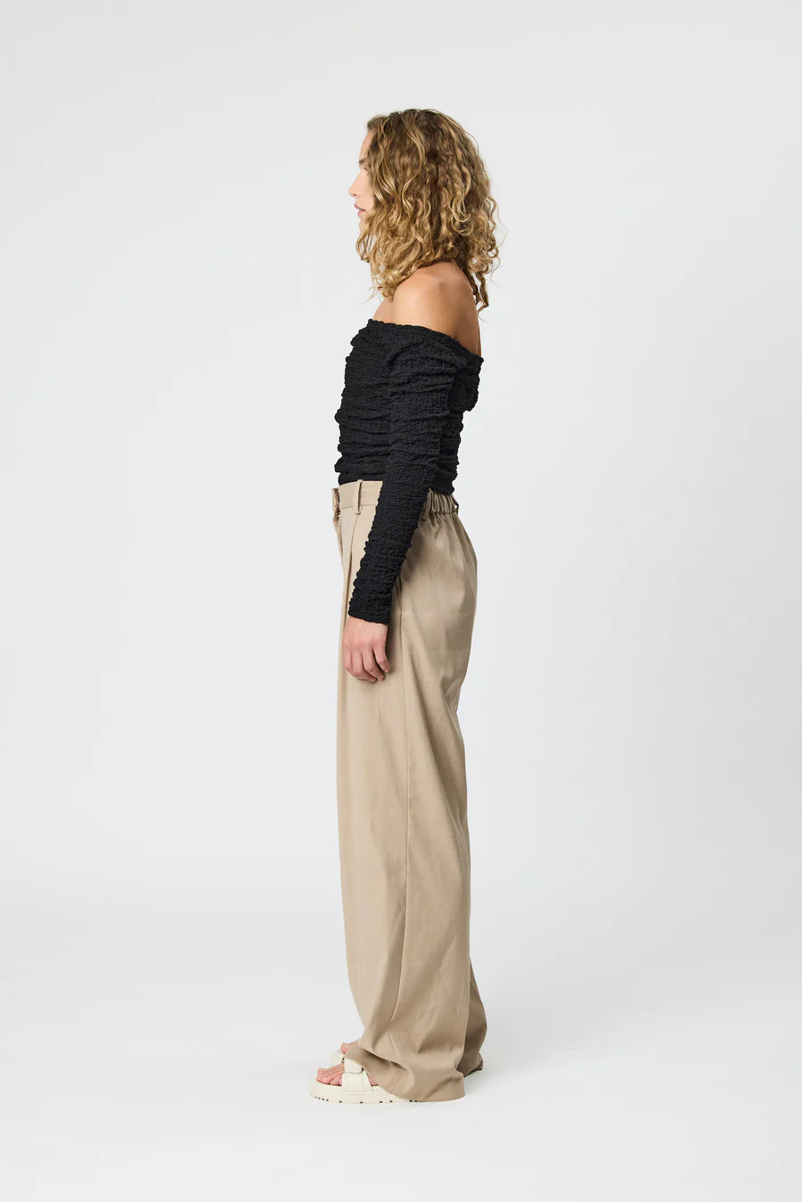 Evie Tailored Pants Oat