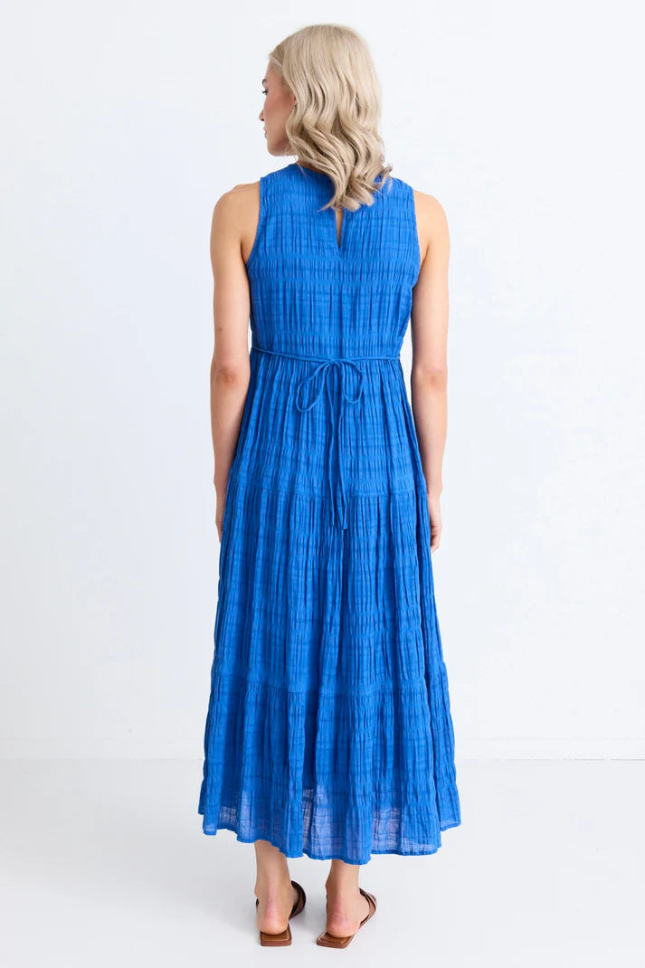 Florentena  Tiered Maxi Dress Cobalt