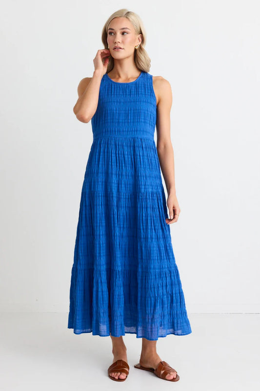 Florentena  Tiered Maxi Dress Cobalt