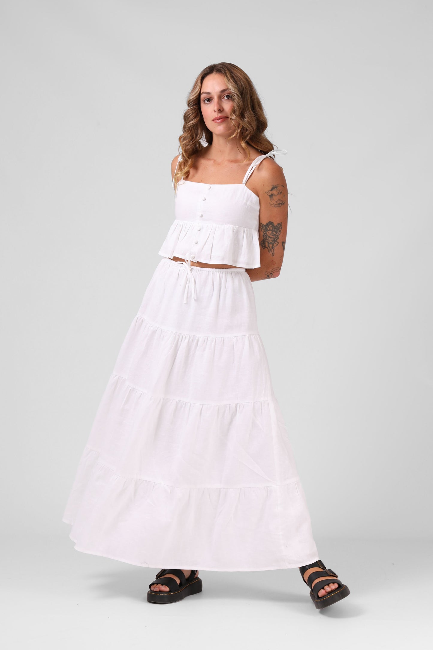 Ruby Maxi Skirt White