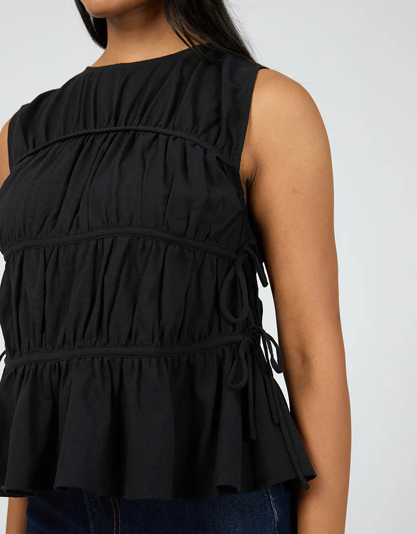 Lou Lou Tie Top Black
