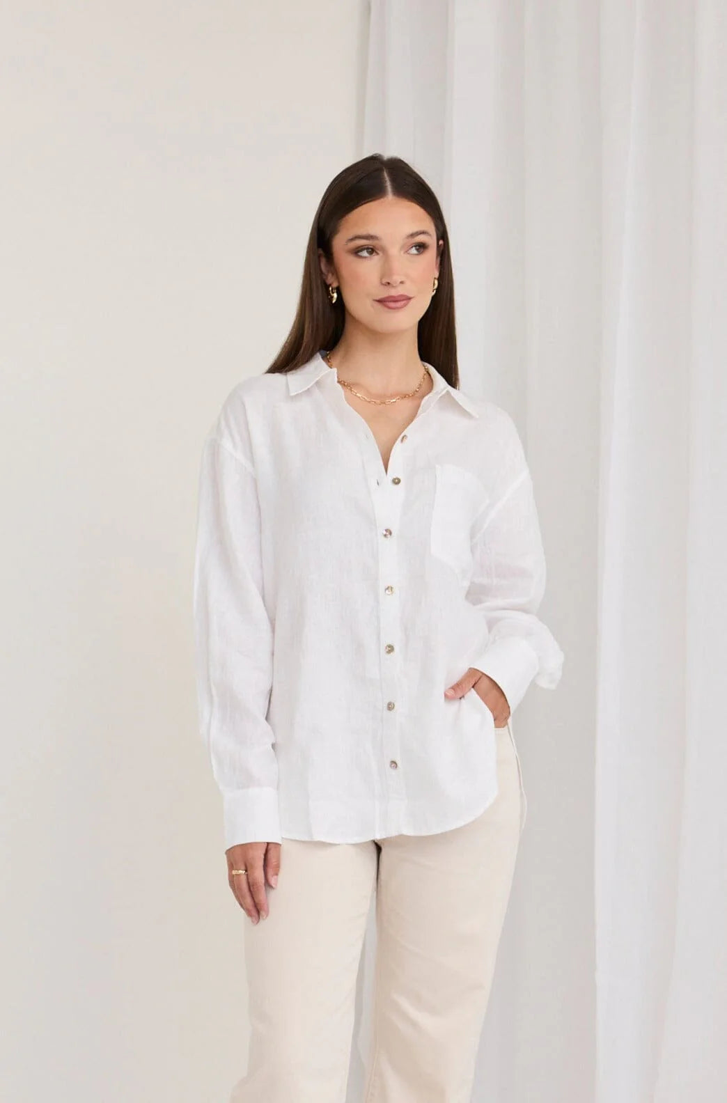 Optimum Linen Oversized Shirt White