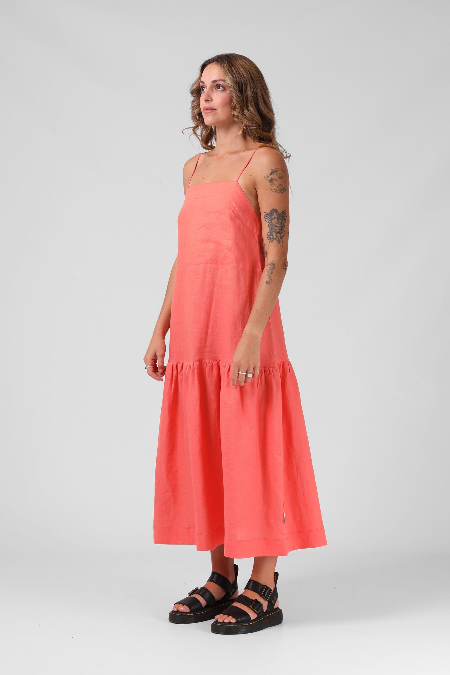 Antoinette Dress Washed Coral