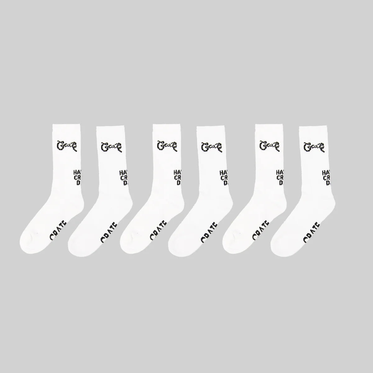 Scripted Sock Pack White