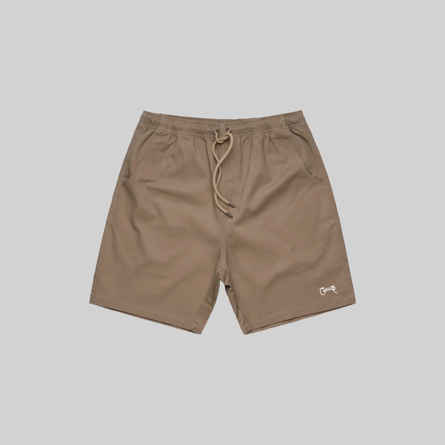 Scripted Stamp Walk Shorts Tan