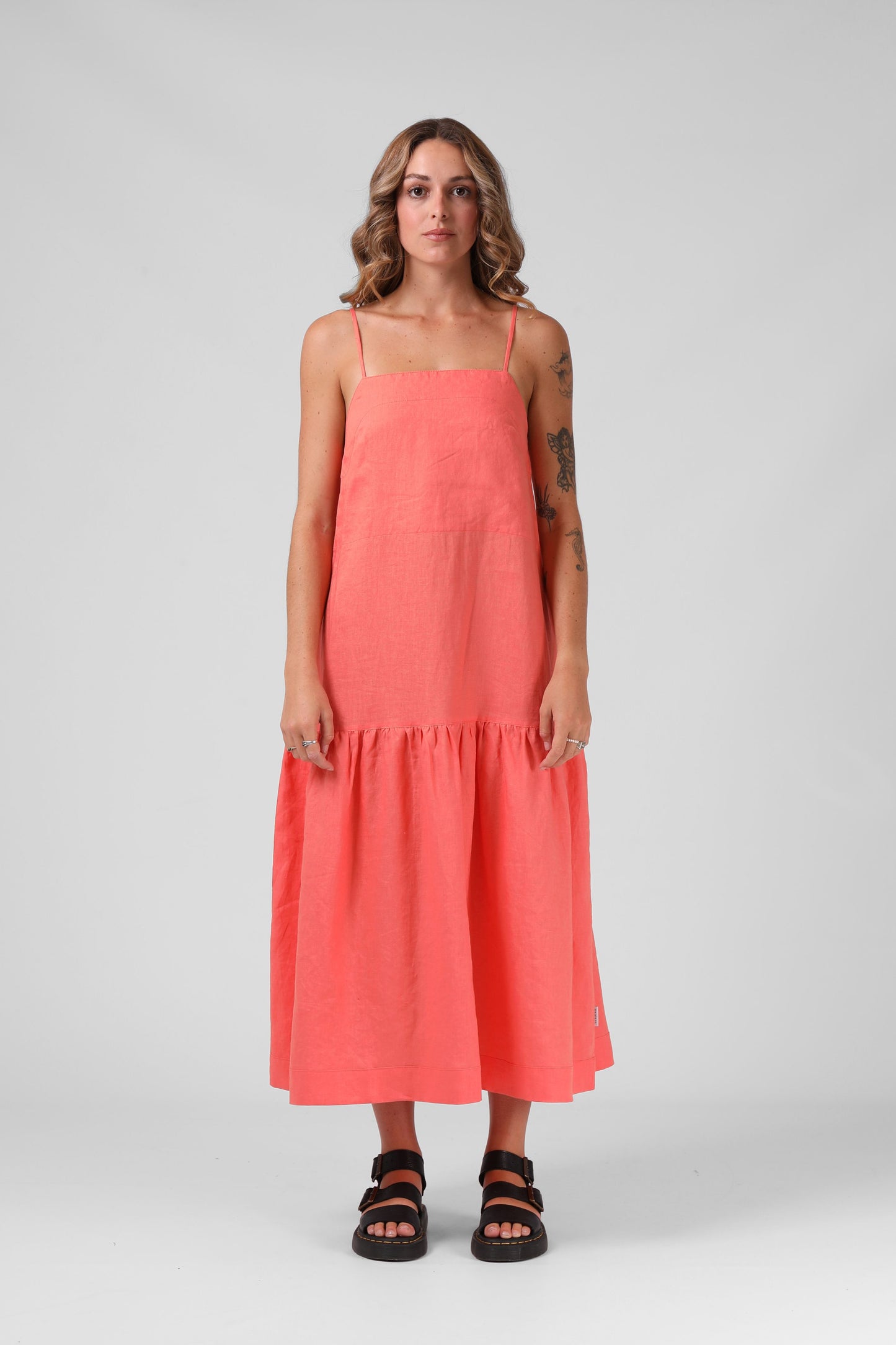 Antoinette Dress Washed Coral