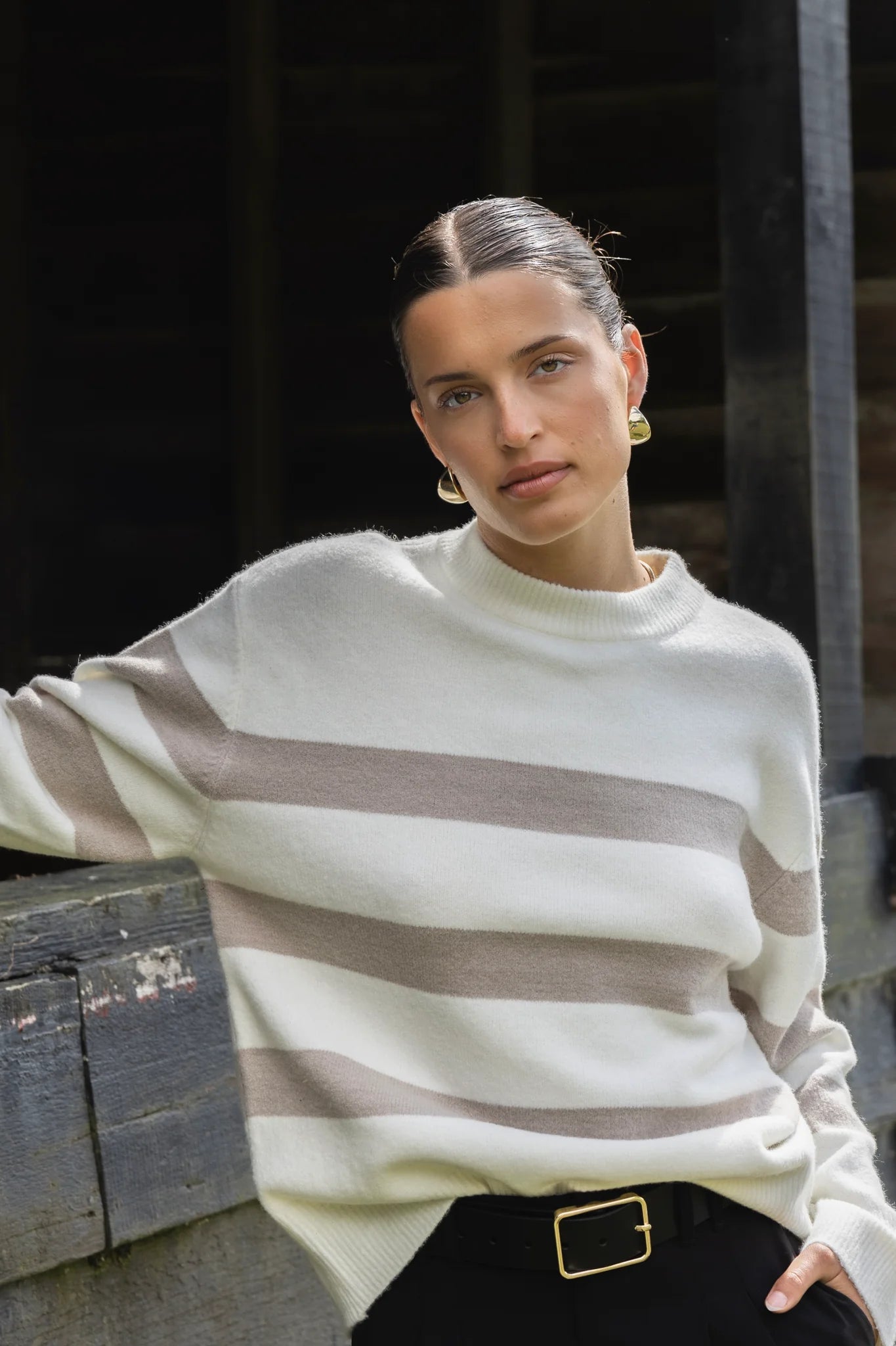 True Natural Stripe Knit