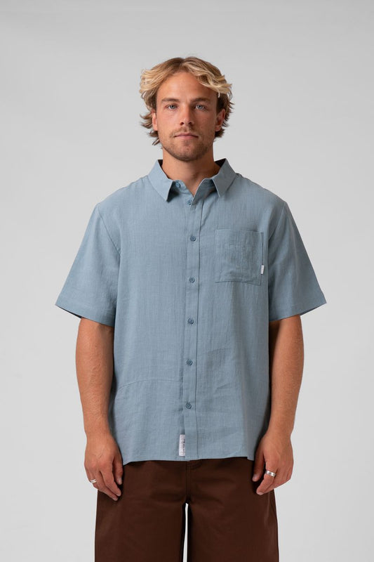 Linen Shirt Dusty Blue