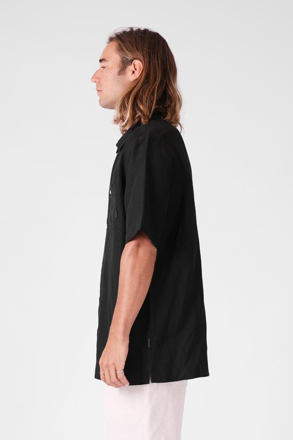 Linen SS Shirt Black